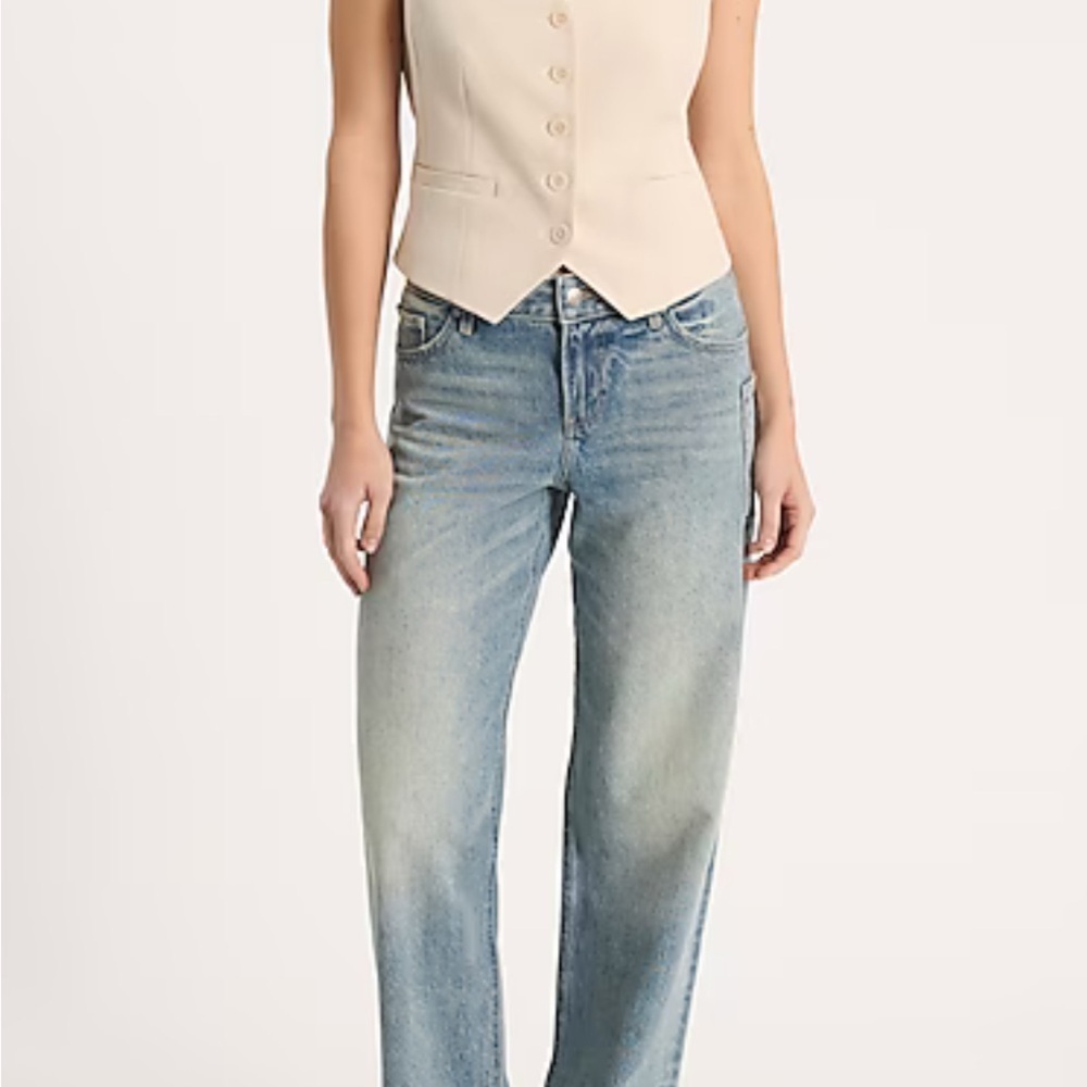 Express Low Rise Light Wash 50/50 Rigid Stretch Relaxed Straight Jeans